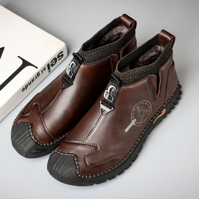 ⏰Limited Time Sale 70% OFF-Men's hand-stitched slip-on shoes with orthotic function.