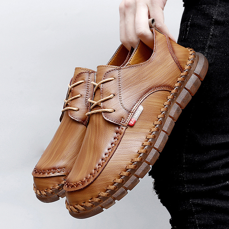 Last Day 50% OFF🔥Men's cowhide sole hand-sewn British casual leather shoes