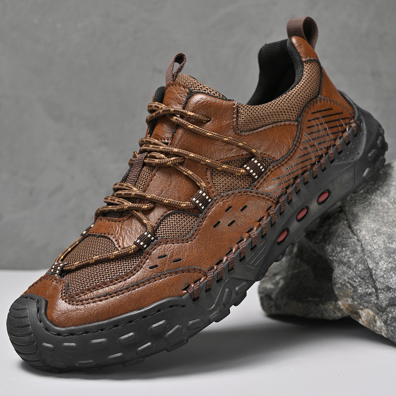 ⏰Promotion - 70% OFF🔥Men's handmade genuine leather non-slip hiking shoes with corrective