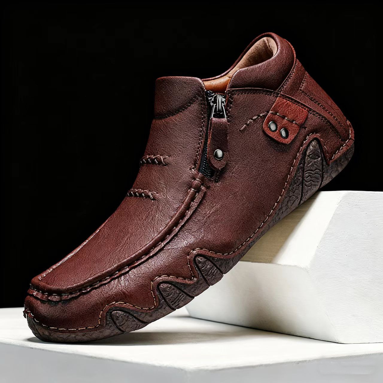 ⏰Limited Time Sale 50% OFF-Men's high-quality genuine leather handmade walking shoes, relieve foot pain and improve walking posture