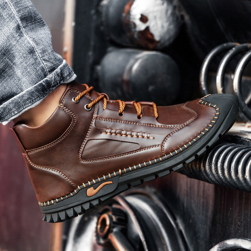 ⏰Today 65% off-Men's handmade leather British style Collision Avoidance orthopedic thick-soled shoes