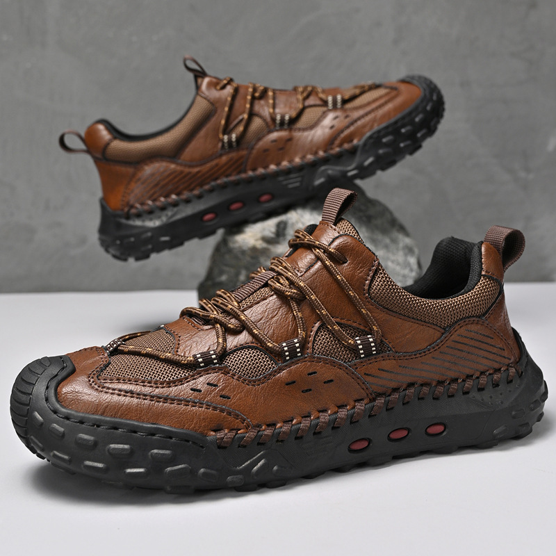 ⏰Promotion - 70% OFF🔥Men's handmade genuine leather non-slip hiking shoes with corrective