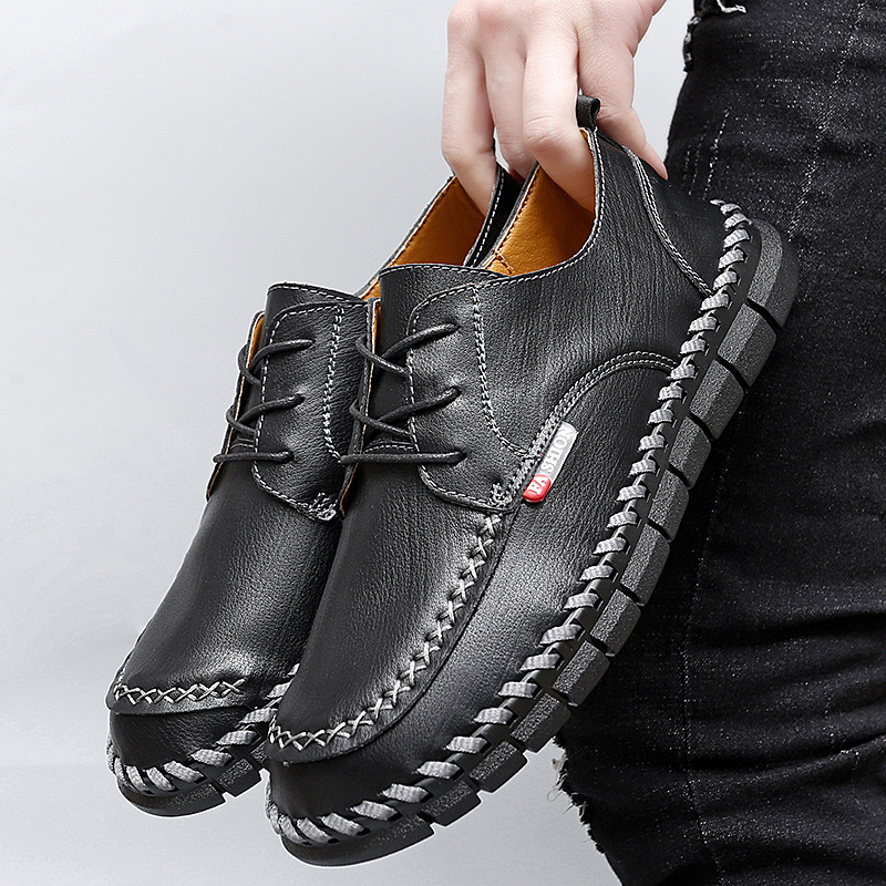 Last Day 50% OFF🔥Men's cowhide sole hand-sewn British casual leather shoes