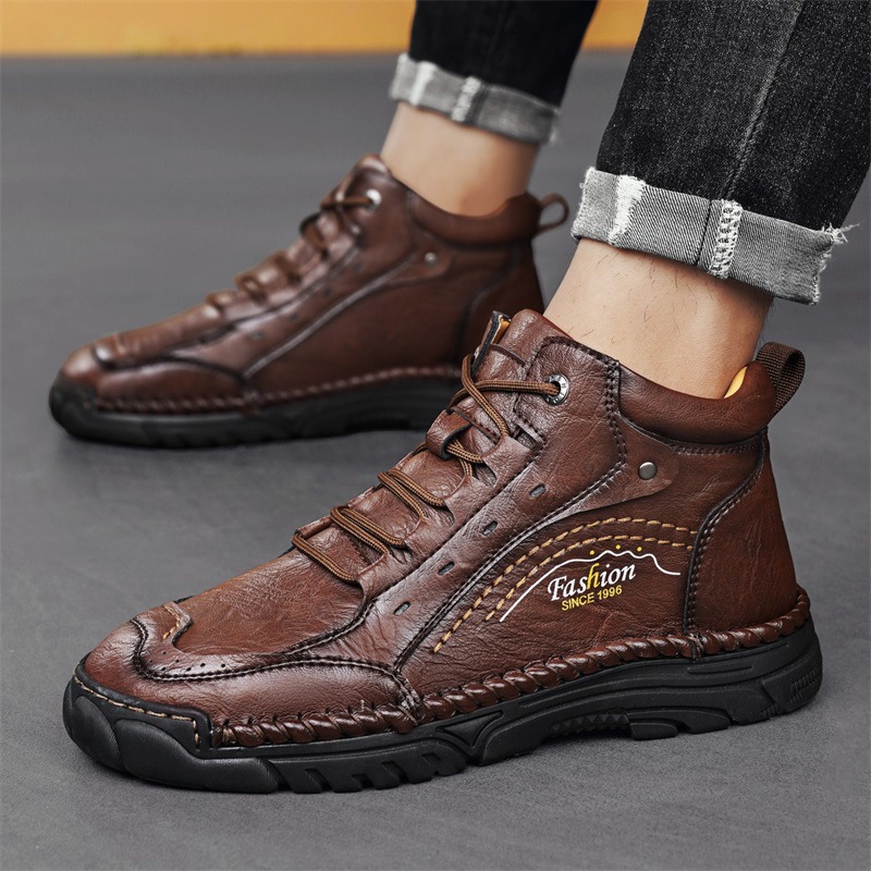 🔥Limited-time offer: 65% off-Men's handmade non-slip orthopedic leather shoes, designed to improve posture and relieve foot pain.