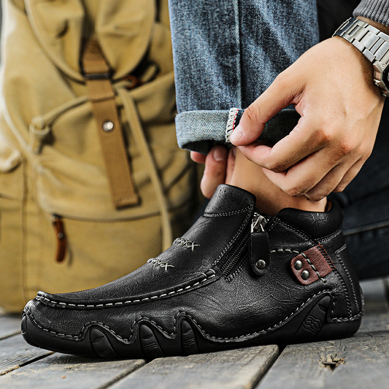 ⏰Limited Time Sale 50% OFF-Men's high-quality genuine leather handmade walking shoes, relieve foot pain and improve walking posture