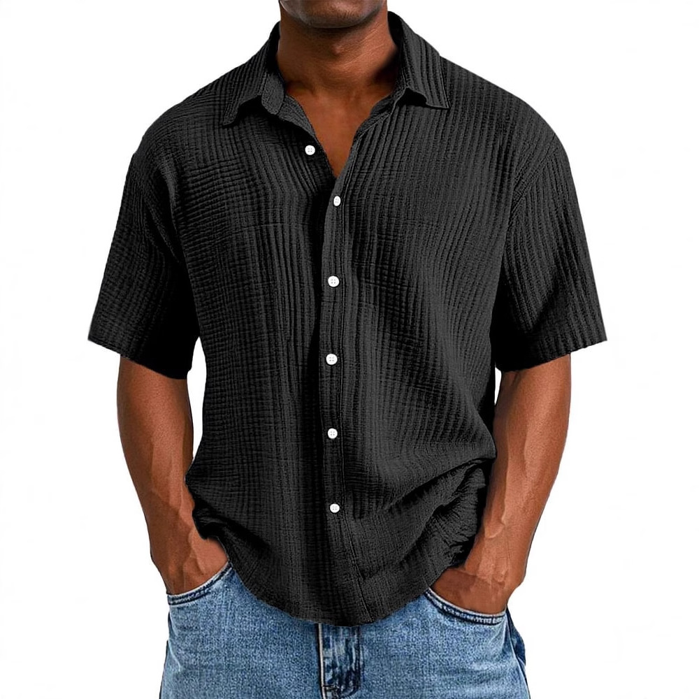 Men's summer new casual comfortable loose short-sleeved shirt