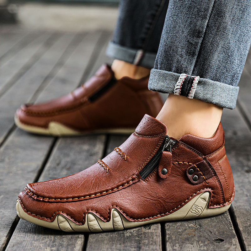 ⏰Limited Time Sale 50% OFF-Men's high-quality genuine leather handmade walking shoes, relieve foot pain and improve walking posture