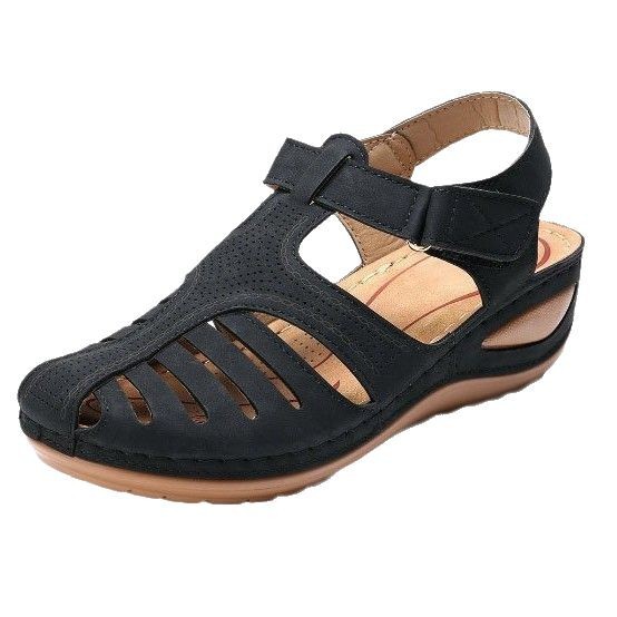 🔥Today 60% off🔥Women's Hollow Breathable Orthopedic Wedge Heel Platform Buckle Sandals