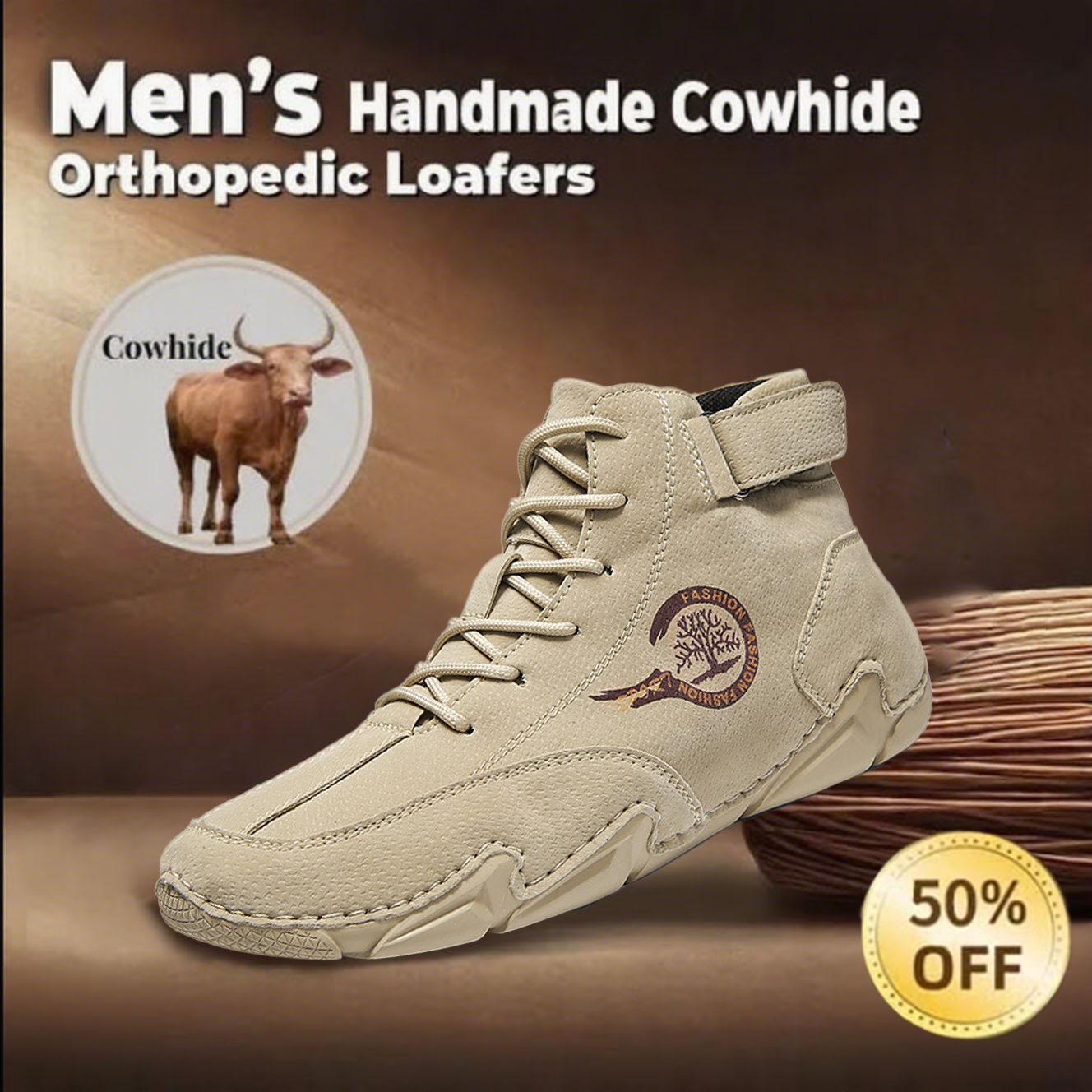 ⏰ 50% off -Men's latest waterproof and stylish orthopedic shoes with arch support