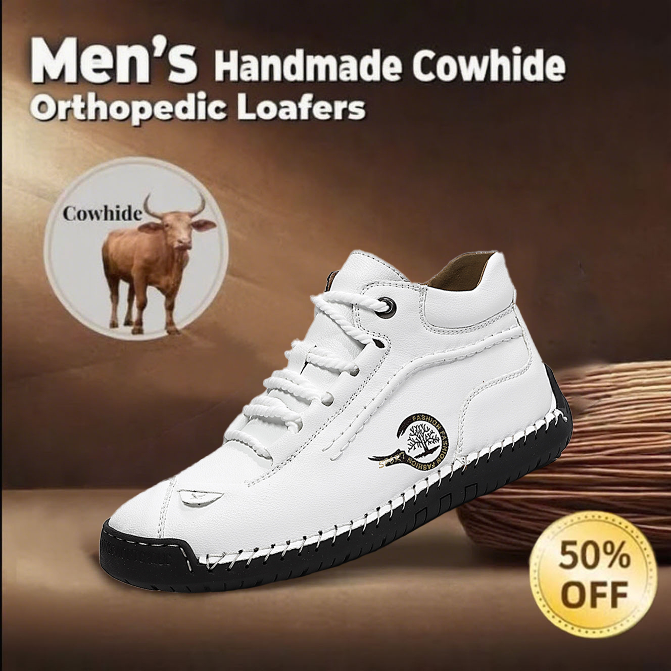 🔥Today 55% off🔥Men's hand-stitched genuine leather orthopedic shoes