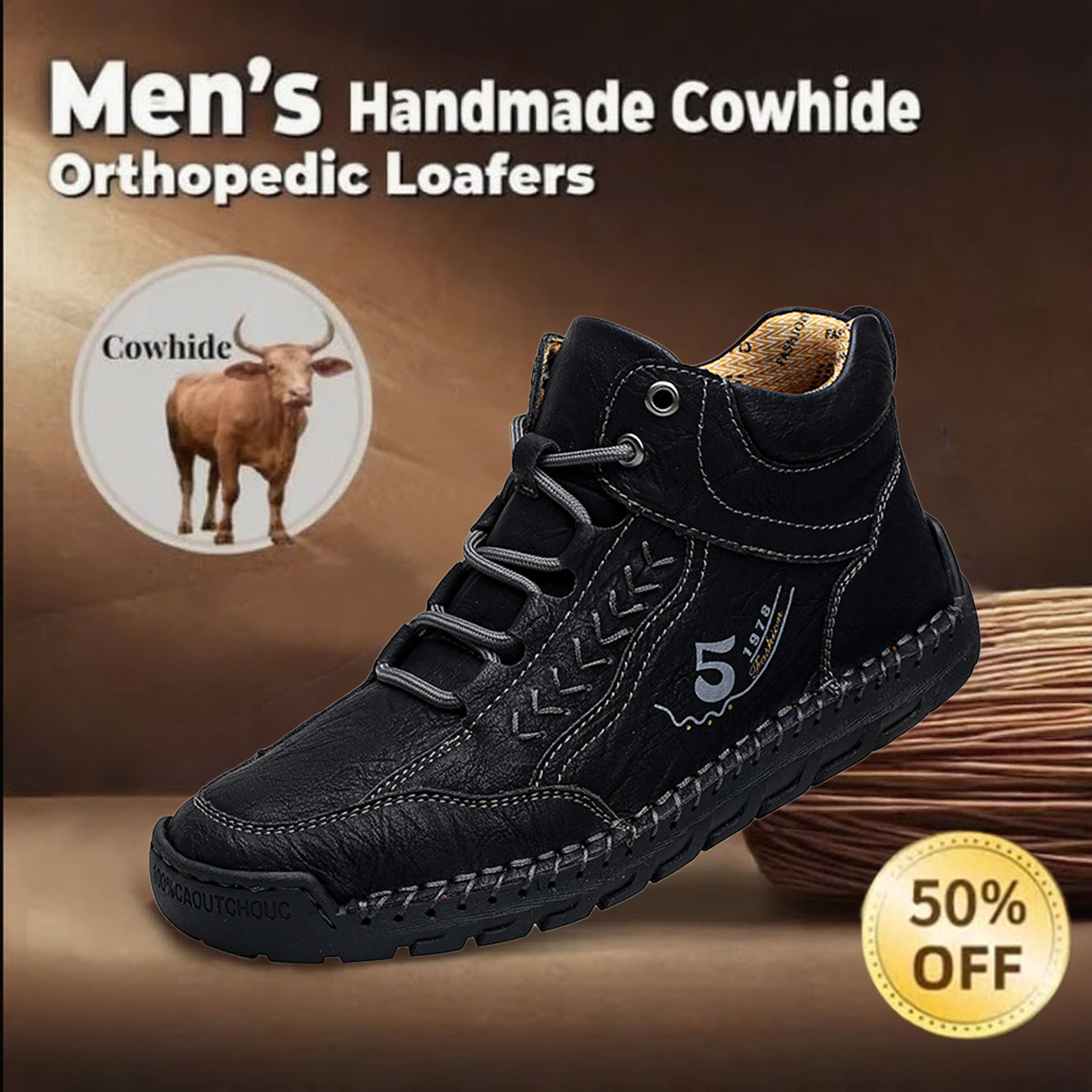 🔥Today 50% off🔥Handcrafted Men's Leather Shoes - Relieve Foot Pain