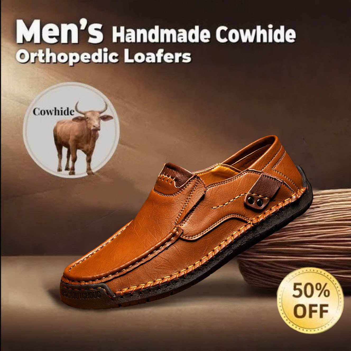 ⏰ 70% off - 2025 Newest  🔥 Men's Handmade Genuine Leather Slip-On Loafers