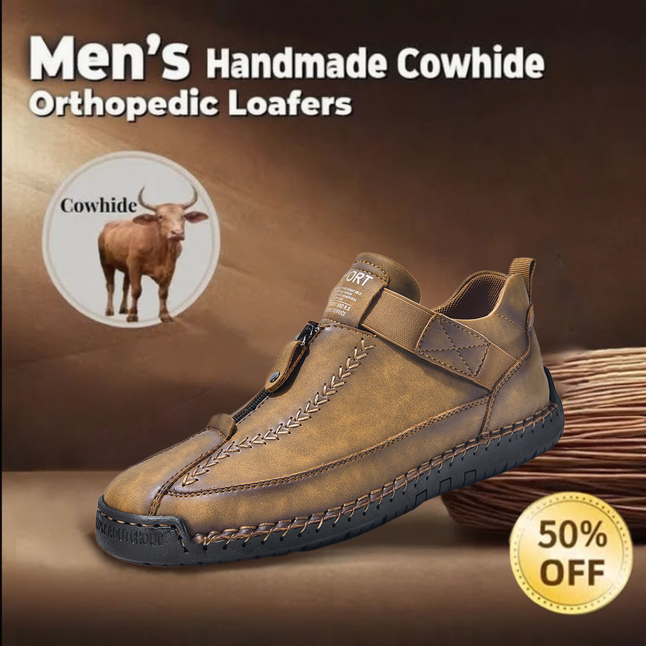 ⏰Limited Time Sale 70% OFF- Men's waterproof and non-slip fashionable orthopedic shoes