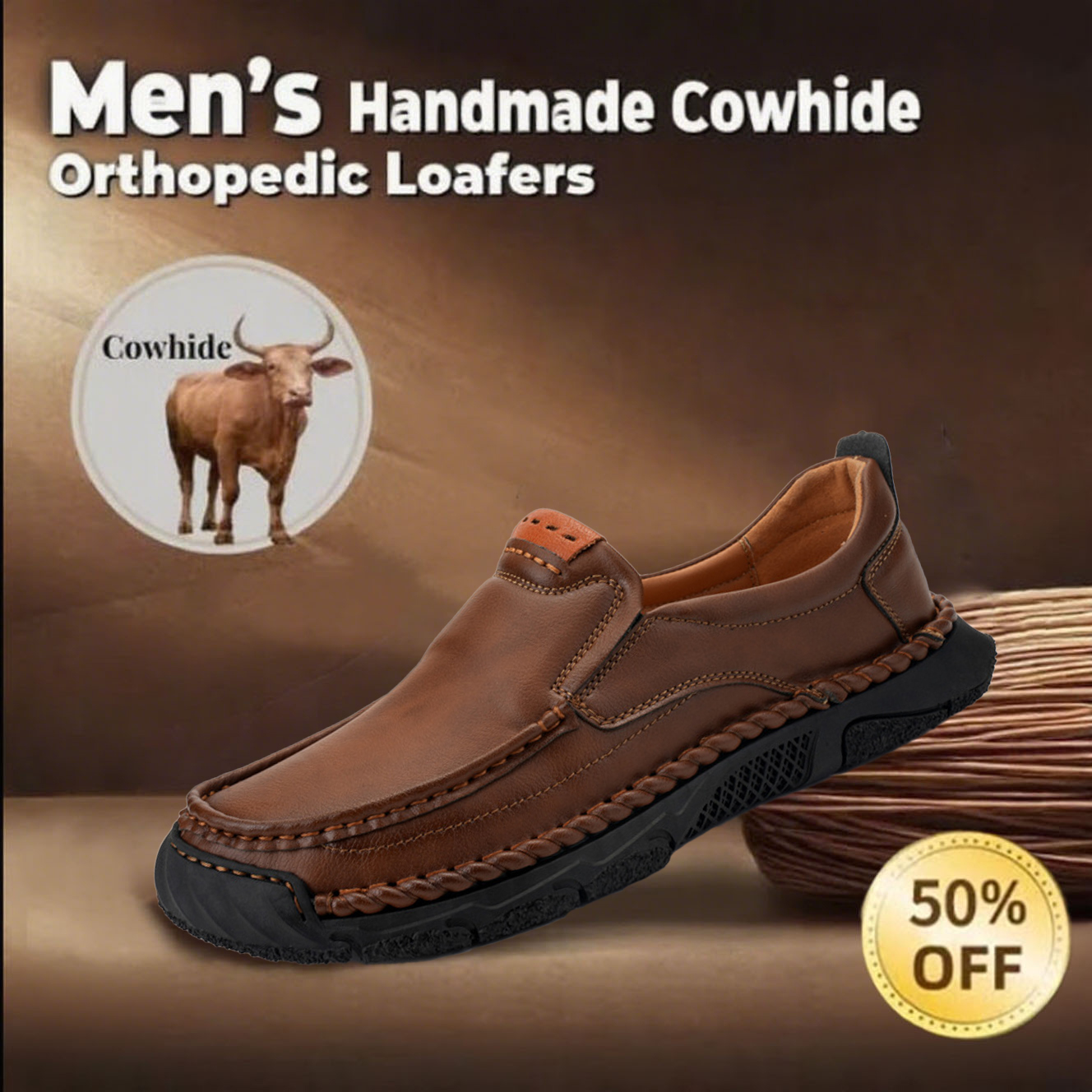 🔥Hot Sale🎉Handmade soft-soled orthotic shoes for men
