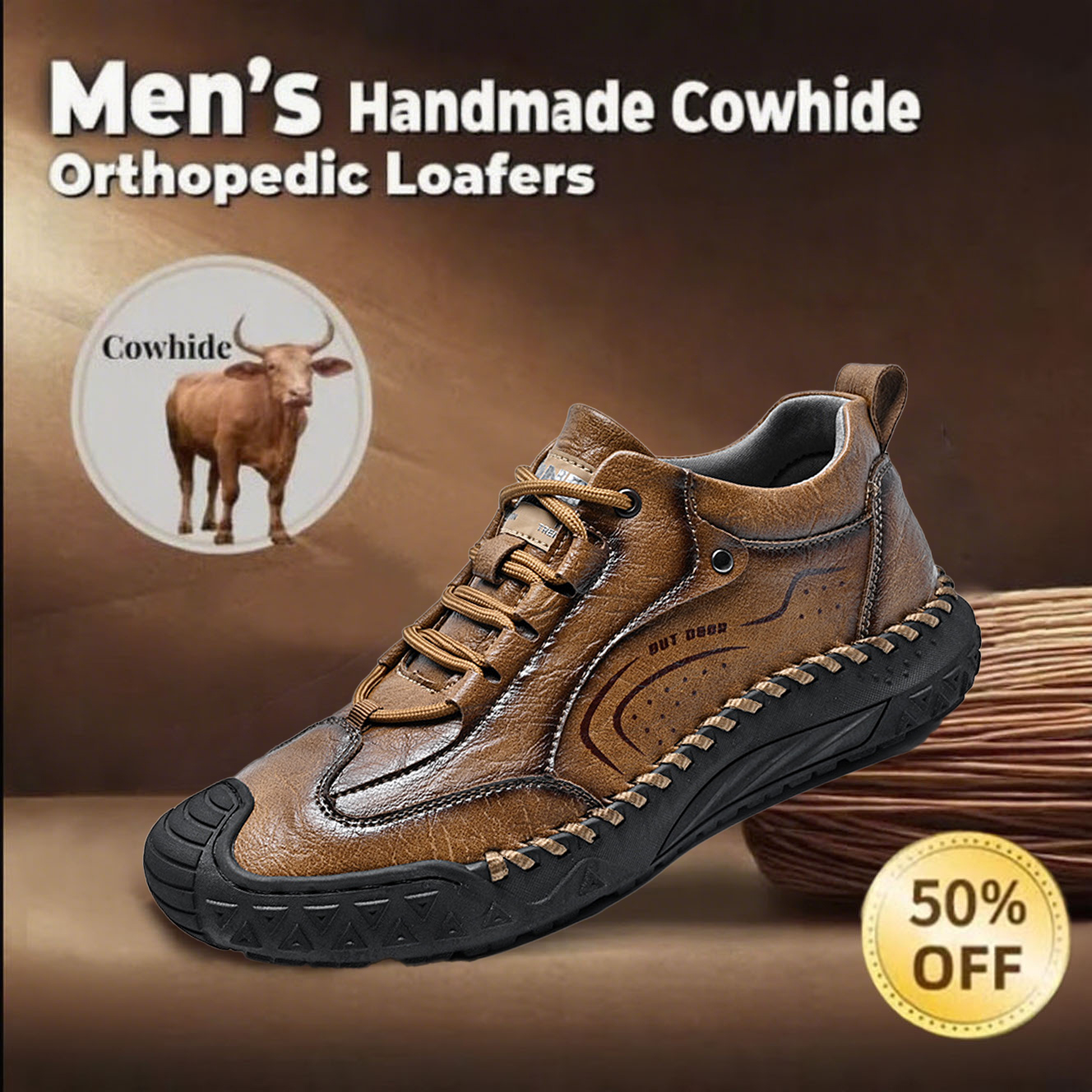 🔥On This Week Sale 50% Off🔥Handmade flat orthotic shoes for men, improving posture and relieving foot pain.