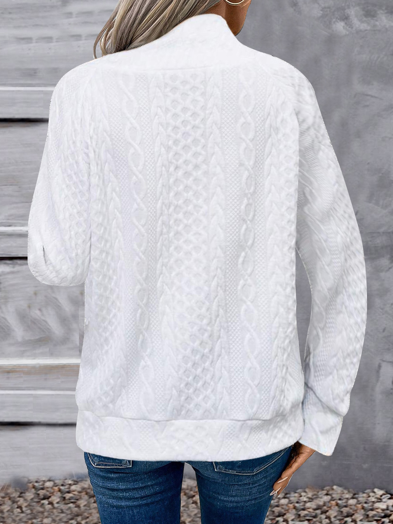 TUME |High-Neck Buttoned Casual Fashion Sweatshirt