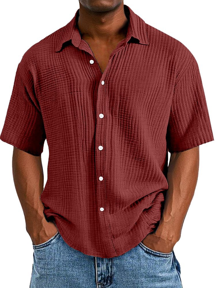 Men's summer new casual comfortable loose short-sleeved shirt