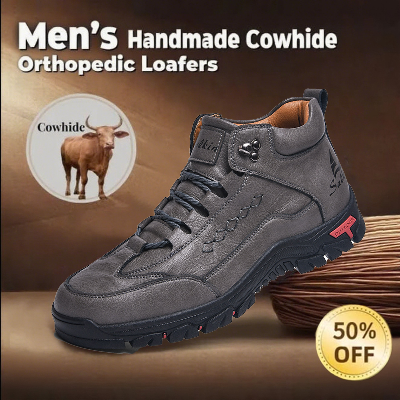 ⏰Limited Time Sale 70% OFF-Men's genuine leather arch support non-slip loafers