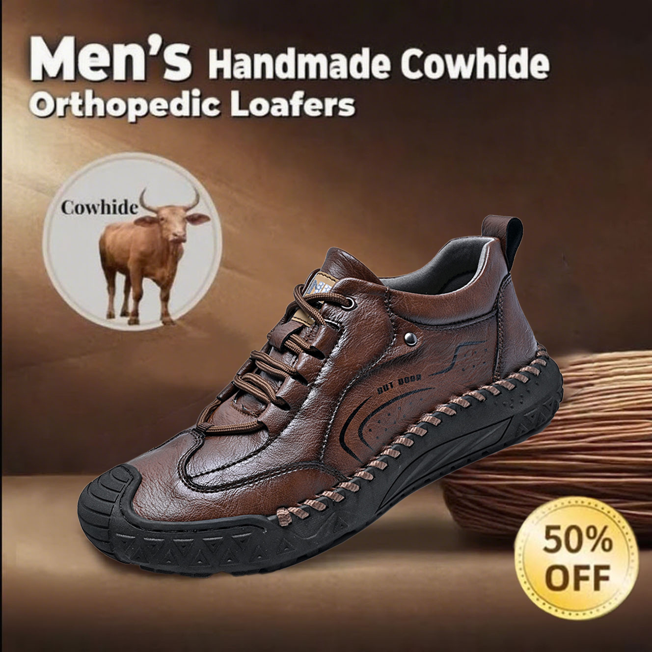 🔥On This Week Sale 50% Off🔥Handmade flat orthotic shoes for men, improving posture and relieving foot pain.