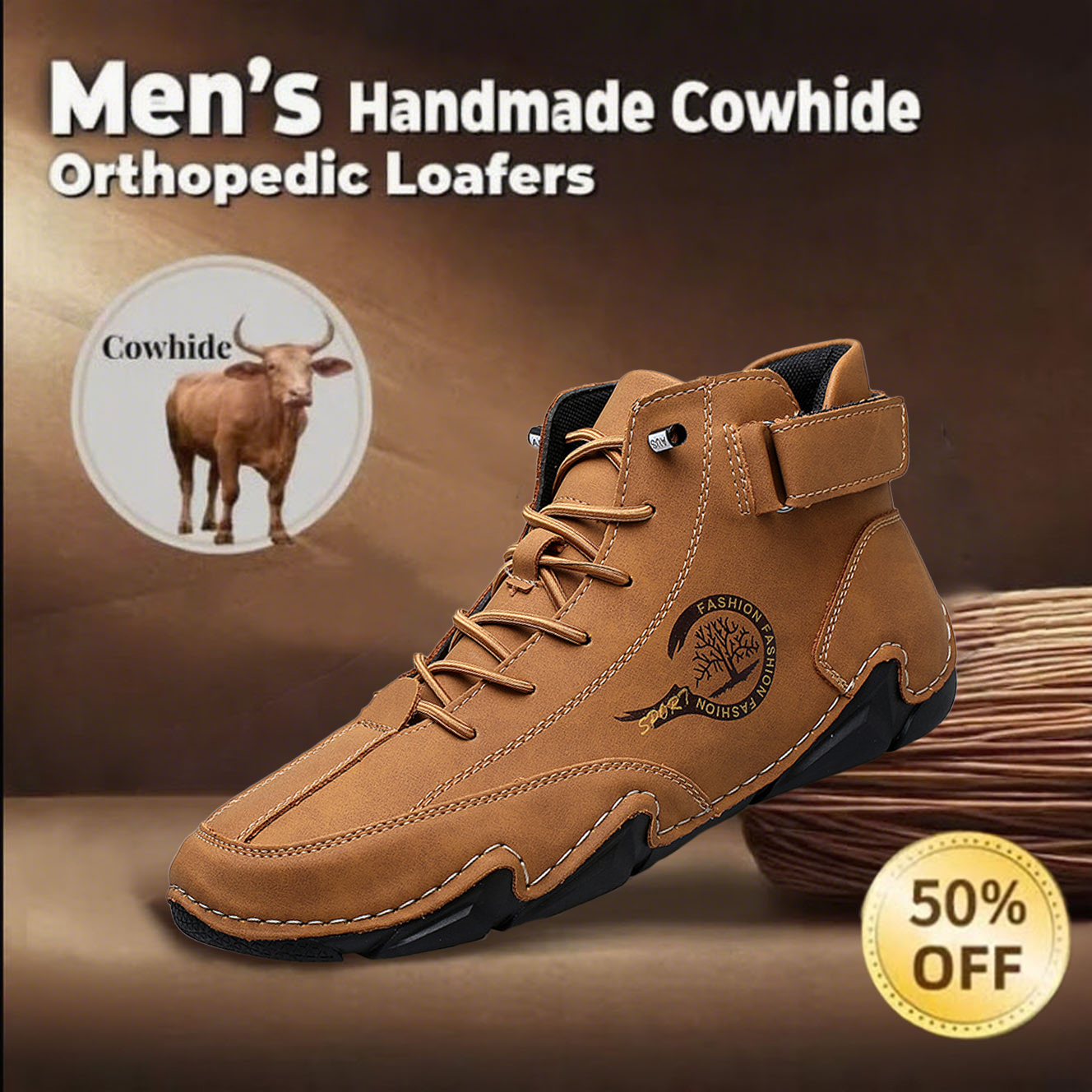 ⏰ 50% off -Men's latest waterproof and stylish orthopedic shoes with arch support