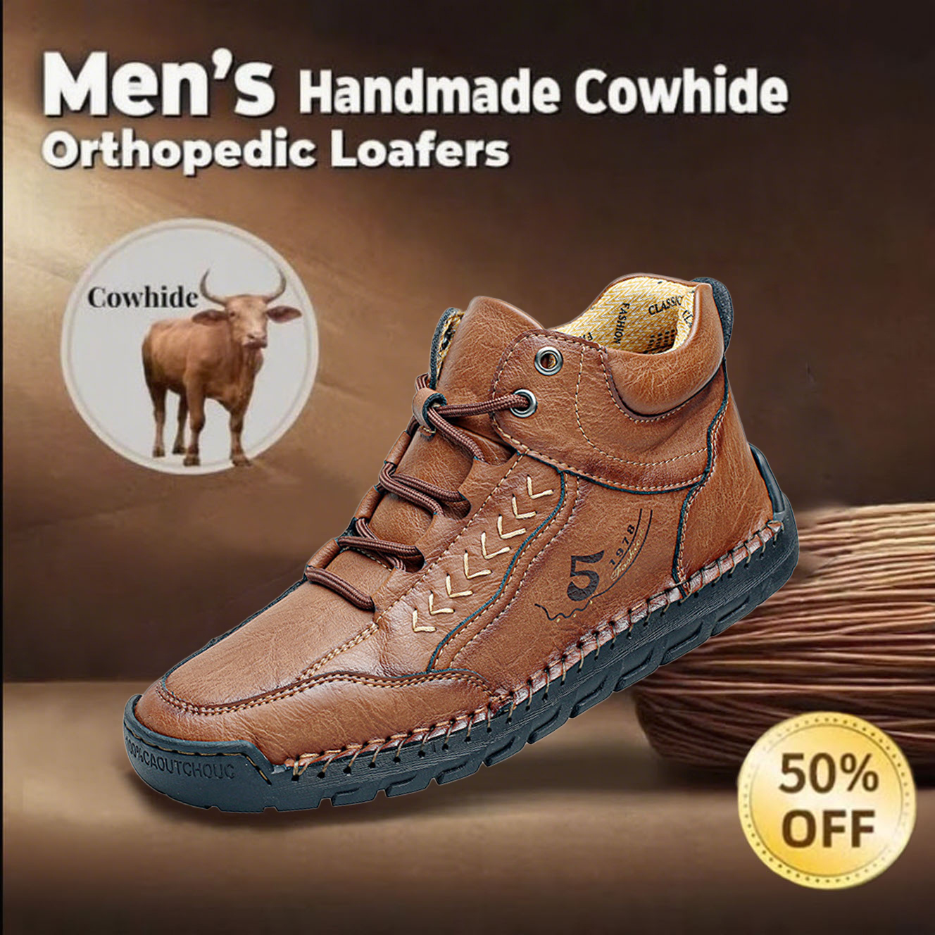 🔥Today 50% off🔥Handcrafted Men's Leather Shoes - Relieve Foot Pain