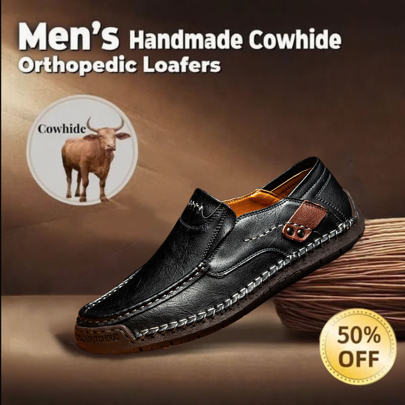 ⏰ 70% off - 2025 Newest  🔥 Men's Handmade Genuine Leather Slip-On Loafers