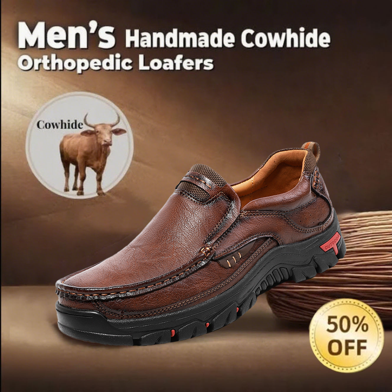 ⏰Promotion 60% OFF -Men's Orthopedic Hands-Free Genuine Leather Slip On Loafers