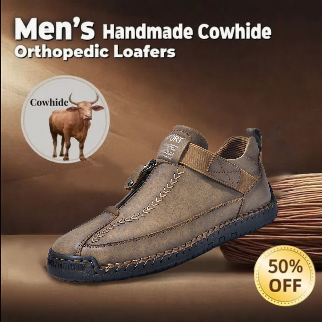 ⏰Limited Time Sale 70% OFF- Men's waterproof and non-slip fashionable orthopedic shoes