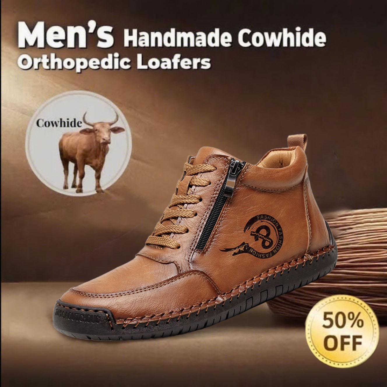 🔥Today 70% off🔥Men's handmade genuine leather British style orthopedic shoes