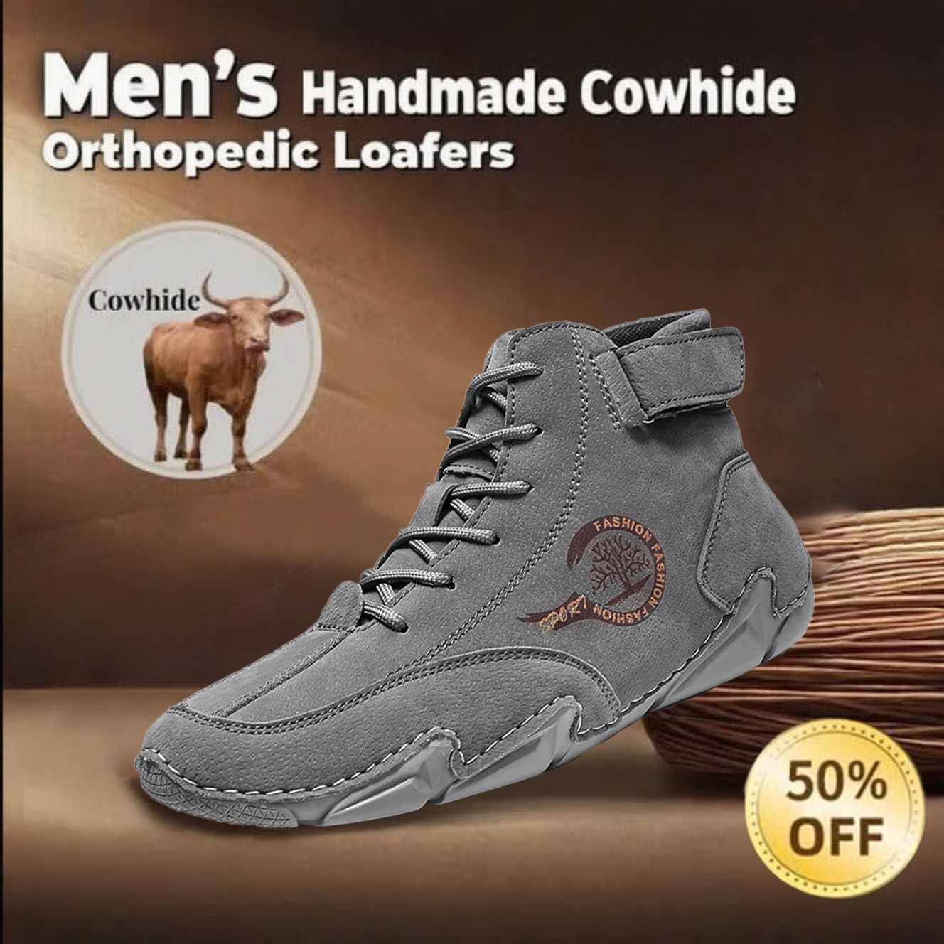 ⏰ 50% off -Men's latest waterproof and stylish orthopedic shoes with arch support