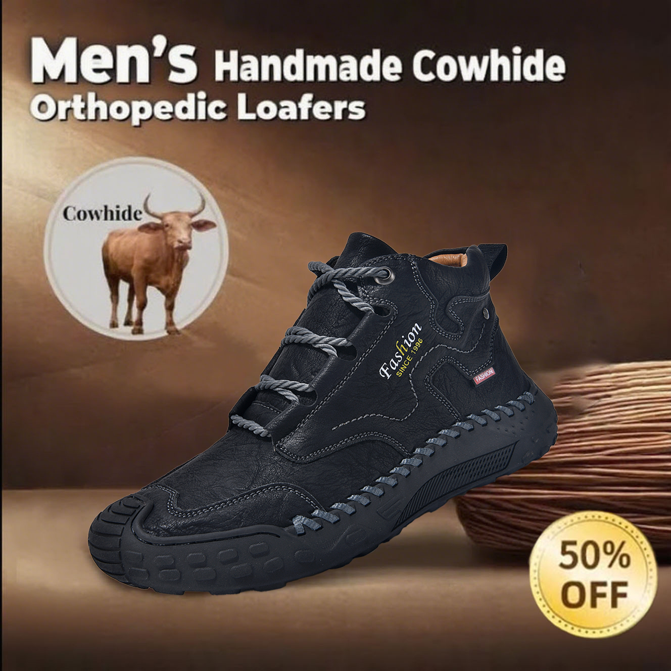 ⏰Limited Time Sale 65% OFF-Men's genuine leather non-slip corrective shoes to relieve walking pain