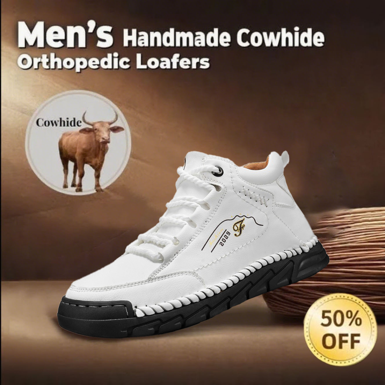 🔥Hot selling🔥Men's genuine leather waterproof non-slip outdoor casual shoes