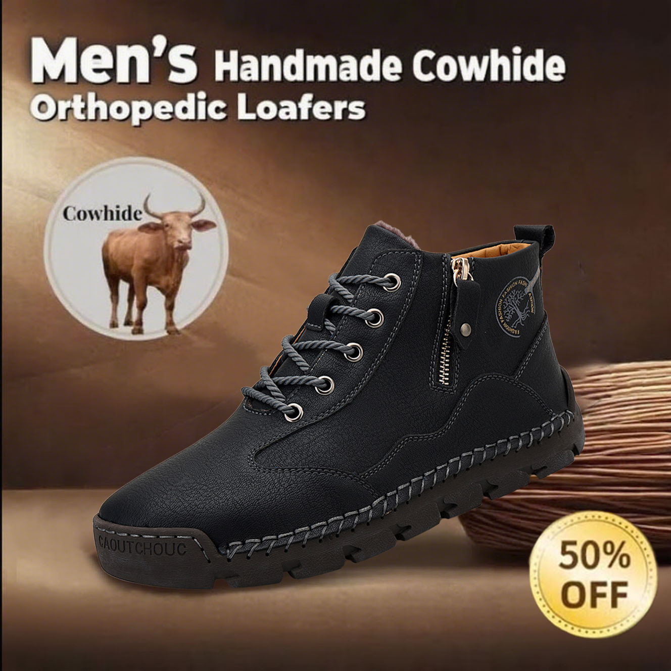 🔥New models are recommended for 50% off🔥Men's genuine leather handmade non-slip thick-soled orthopedic shoes