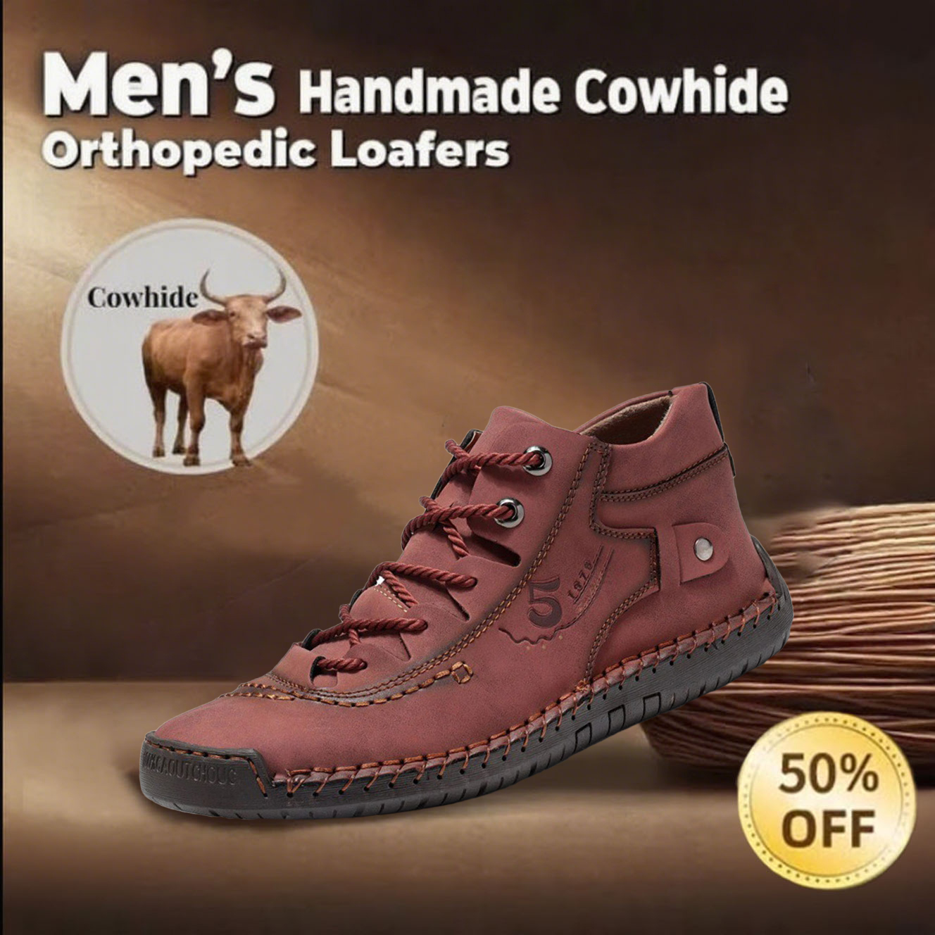 ⏰Last Day! 70% OFF 🔥Men's genuine leather orthopedic handmade shoes