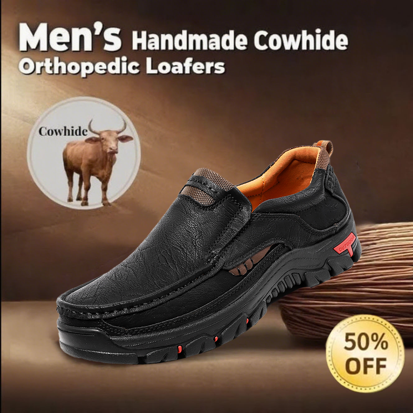 ⏰Promotion 60% OFF -Men's Orthopedic Hands-Free Genuine Leather Slip On Loafers
