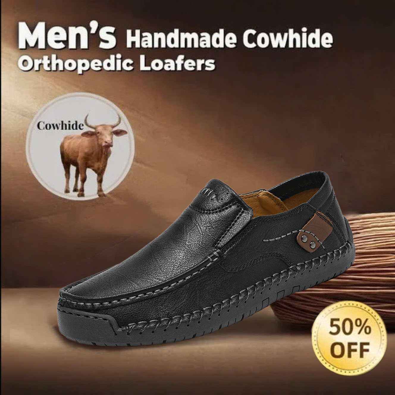 ⏰Limited Time Sale 65% OFF-Men's genuine leather slip-on loafers