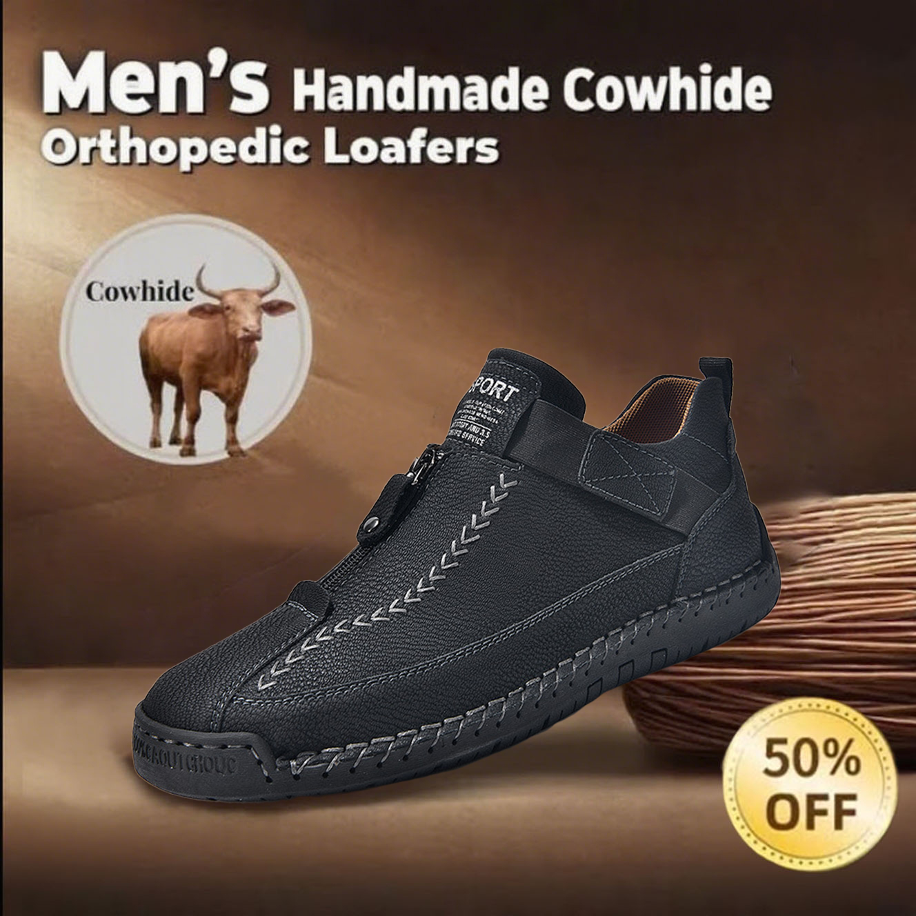 ⏰Limited Time Sale 70% OFF- Men's waterproof and non-slip fashionable orthopedic shoes