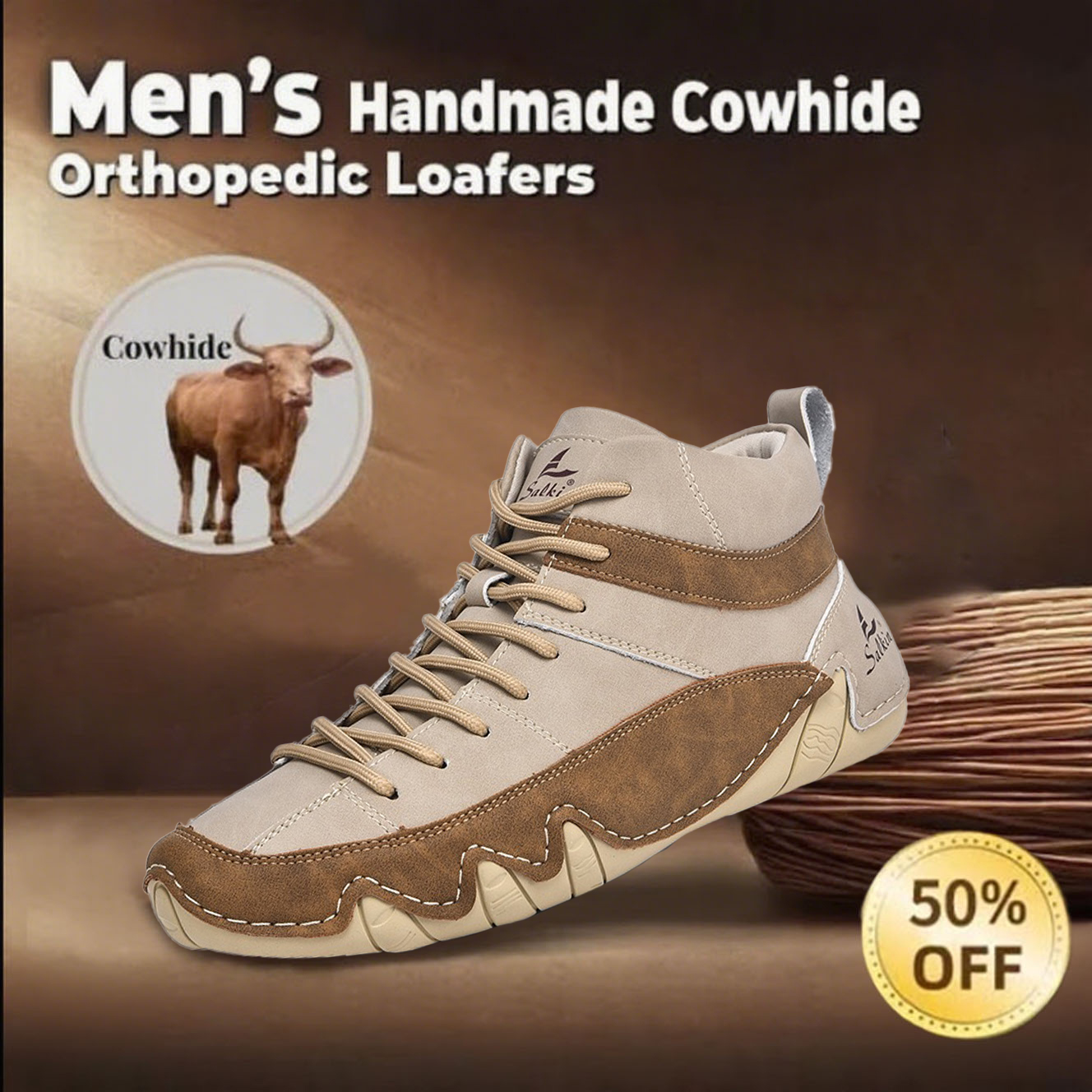 Last day 50% off 🔥Men's handmade orthopedic loafers