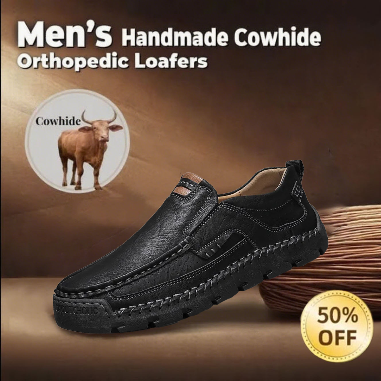 ⏰ 70% off - Newest matufit®Men's Handcrafted Cowhide Orthopedic Loafers - Wide Toe Box