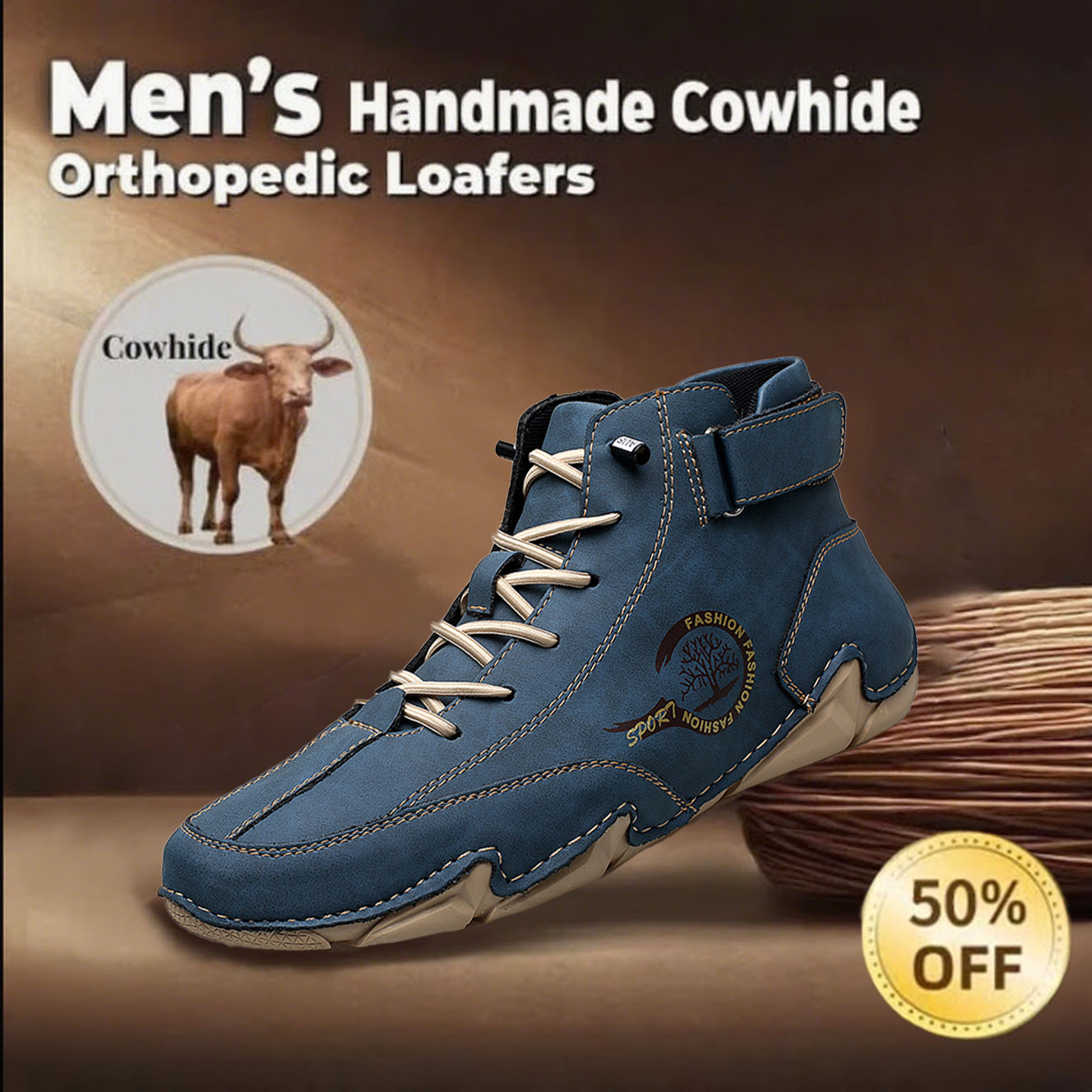 ⏰ 50% off -Men's latest waterproof and stylish orthopedic shoes with arch support