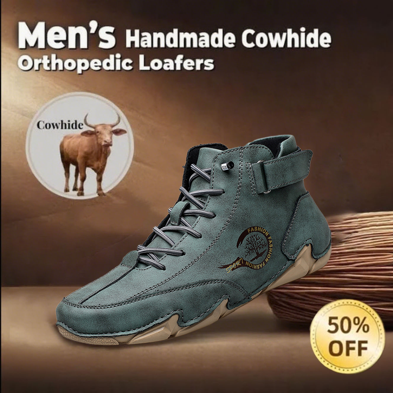 ⏰ 50% off -Men's latest waterproof and stylish orthopedic shoes with arch support