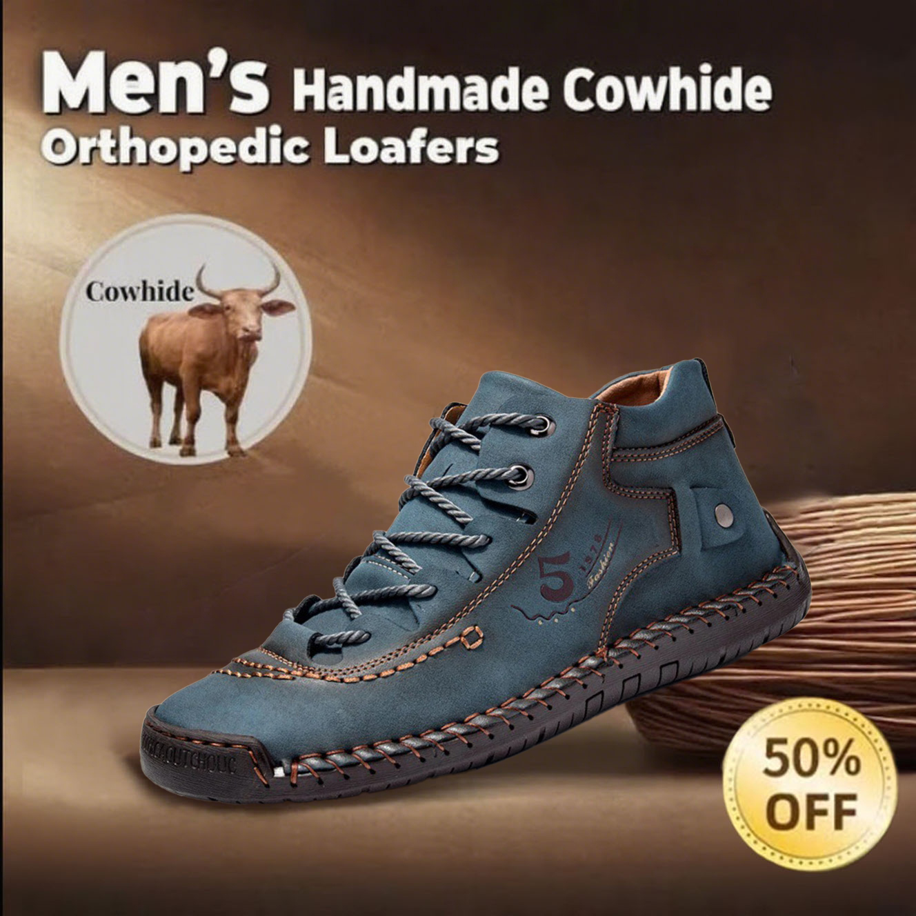 ⏰Last Day! 70% OFF 🔥Men's genuine leather orthopedic handmade shoes