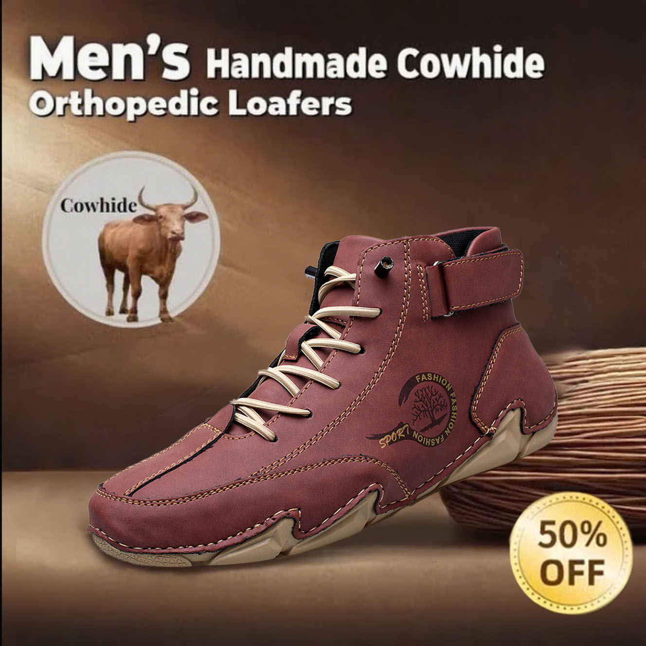 ⏰ 50% off -Men's latest waterproof and stylish orthopedic shoes with arch support