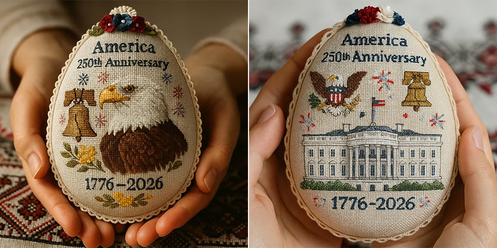 🔥LAST DAY 50% OFF - America 250th Anniversary Eagle Ornament - Cross Stitch Kit