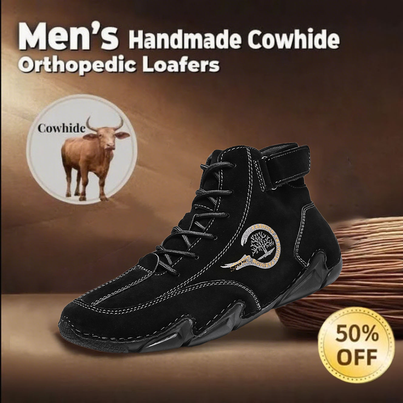 ⏰ 50% off -Men's latest waterproof and stylish orthopedic shoes with arch support