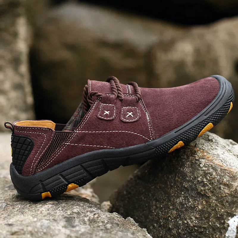 ⏰ 70% off - 2025 Newest Men's Genuine Leather Outdoor Wear-Resistant Non-slip Hiking Shoes