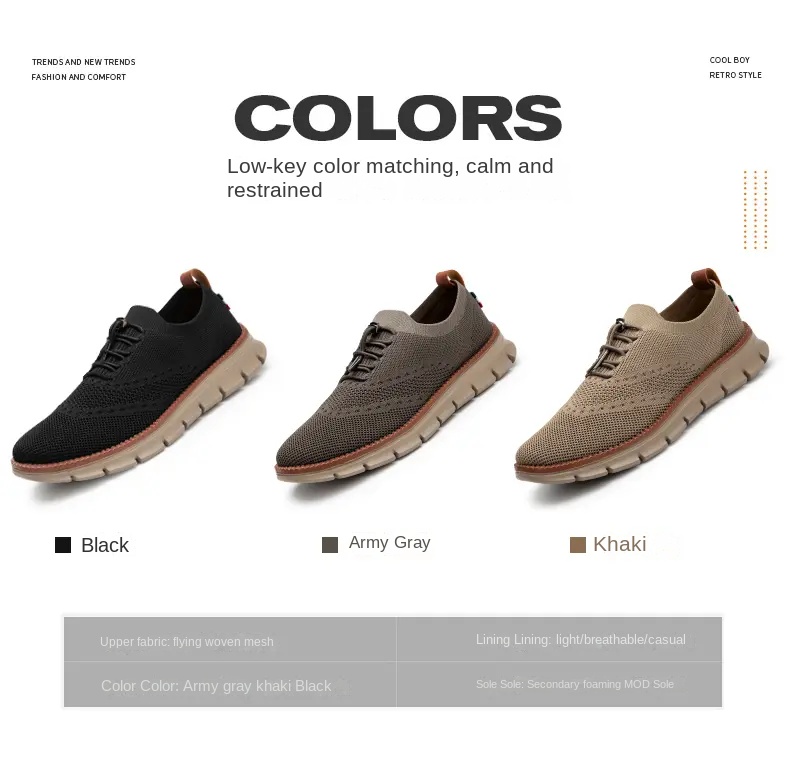 MEN'S KNITTED BREATHABLE STRAP-ON SHOCK-ABSORBING COMFORTABLE SNEAKERS