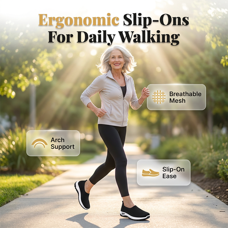 Women's Breathable Mesh Slip-On Walking Shoes