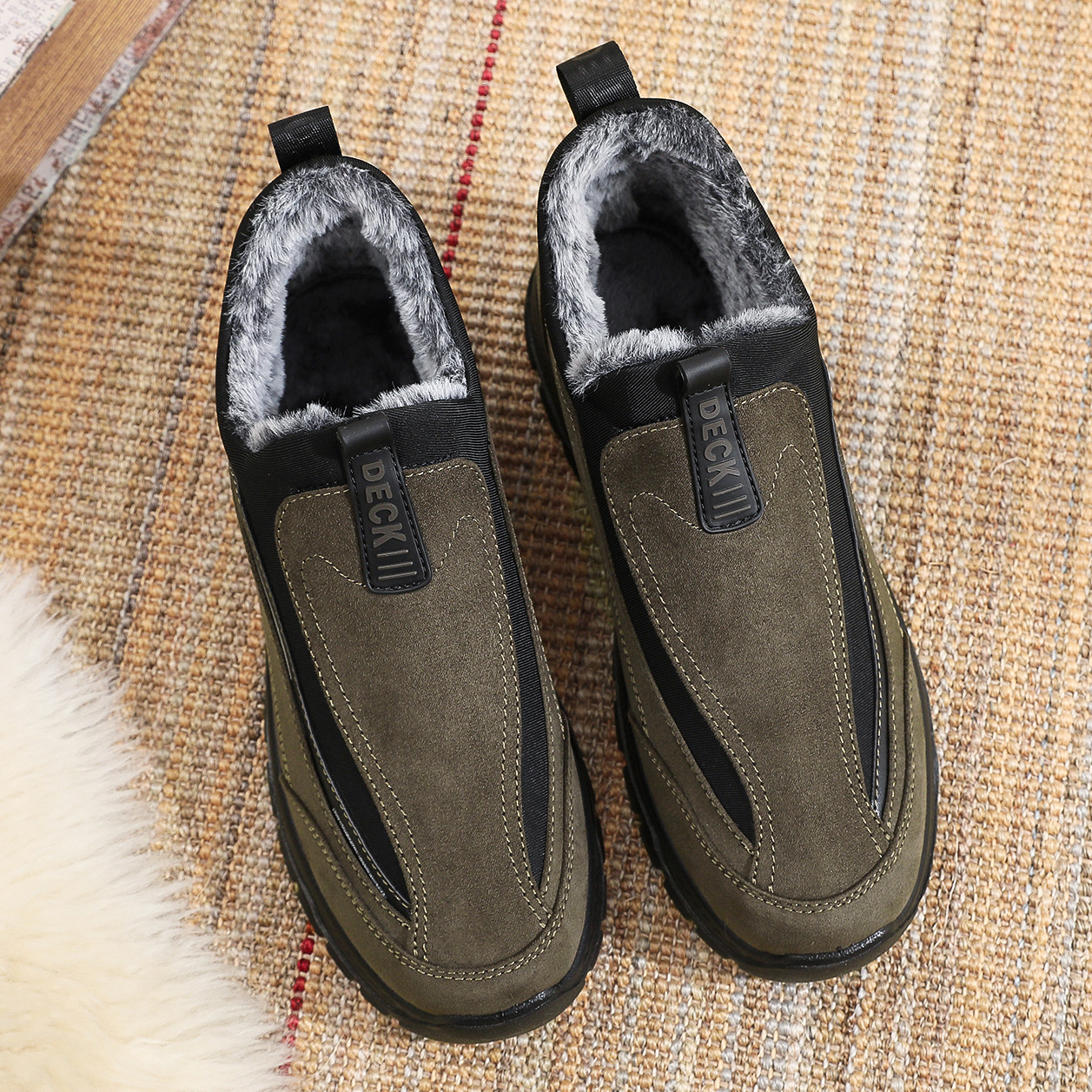 Men's Comfy Warm Orthopedic shoes Waterproof Non-Slip Winter Fleece Shoes