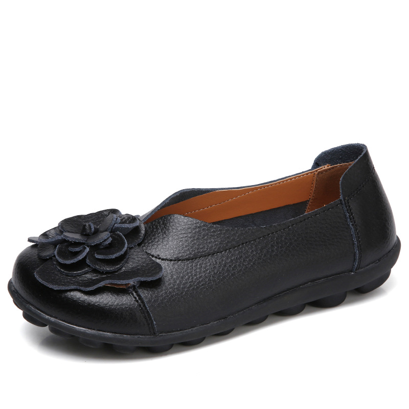 Women's Comfortable Leather Flat Shoes – Soft Sole & Everyday Support
